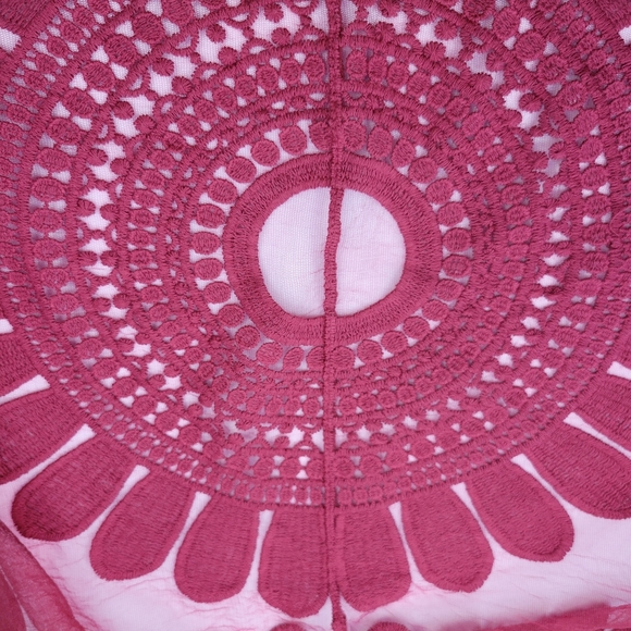 Chicos Womens Cardigan Size L/XL Floral Lace Open Front Crochet Fringe Hem - Picture 11 of 12